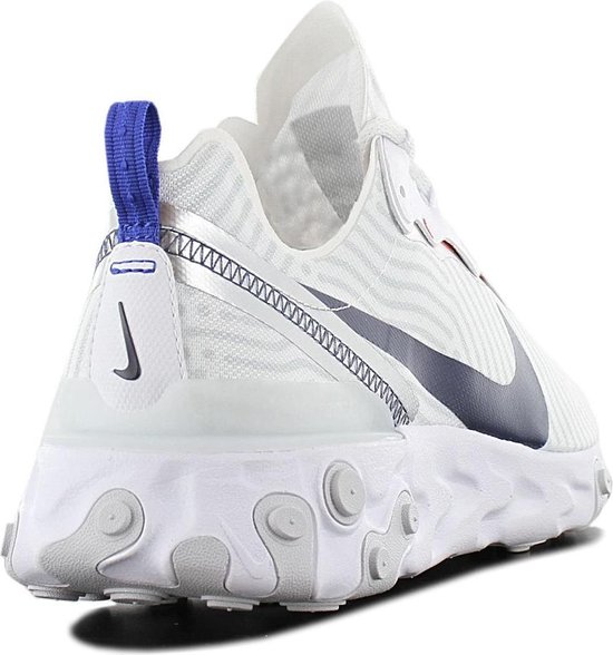 Nike React Element 55 Heren Sneakers - White/Midnight Navy-Bright Blue - Maat 44.5 - Nike