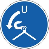 Haken lossen sticker - ISO 7010 - M042 150 mm