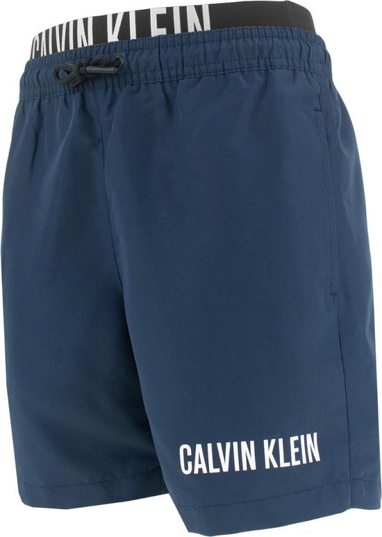 Calvin Klein jongens double waistband logo zwemshort blauw - 140/152 |  bol.com