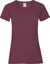 Fruit Of The Loom Dames / Vrouwen Damens-Fit Valueweight T-shirt met korte mouwen (Bordeaux)