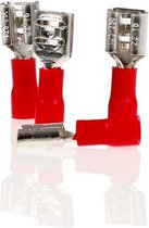 Alca Kabelschoentjes  - Rood - Vlaksteker huls 6,3 mm - 10 stuks
