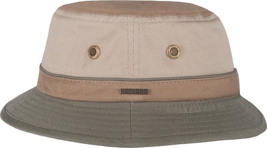 Hatland - UV Bucket hoed voor heren - Yelmer - Beige - maat XL (61CM) | bol