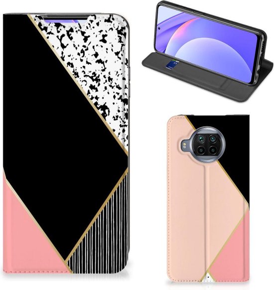 Étui Bookcase Xiaomi Mi 10T Lite Smart Cover Noir Pink Formes