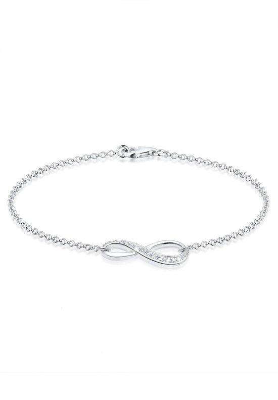 Elli Dames Armband Dames Oneindigheidssymbool met Zirkonia Kristallen in 925 Sterling Zilver