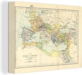 Canvas Wereldkaart - 80x60 - Wanddecoratie Klassieke wereldkaart Romeinse Rijk