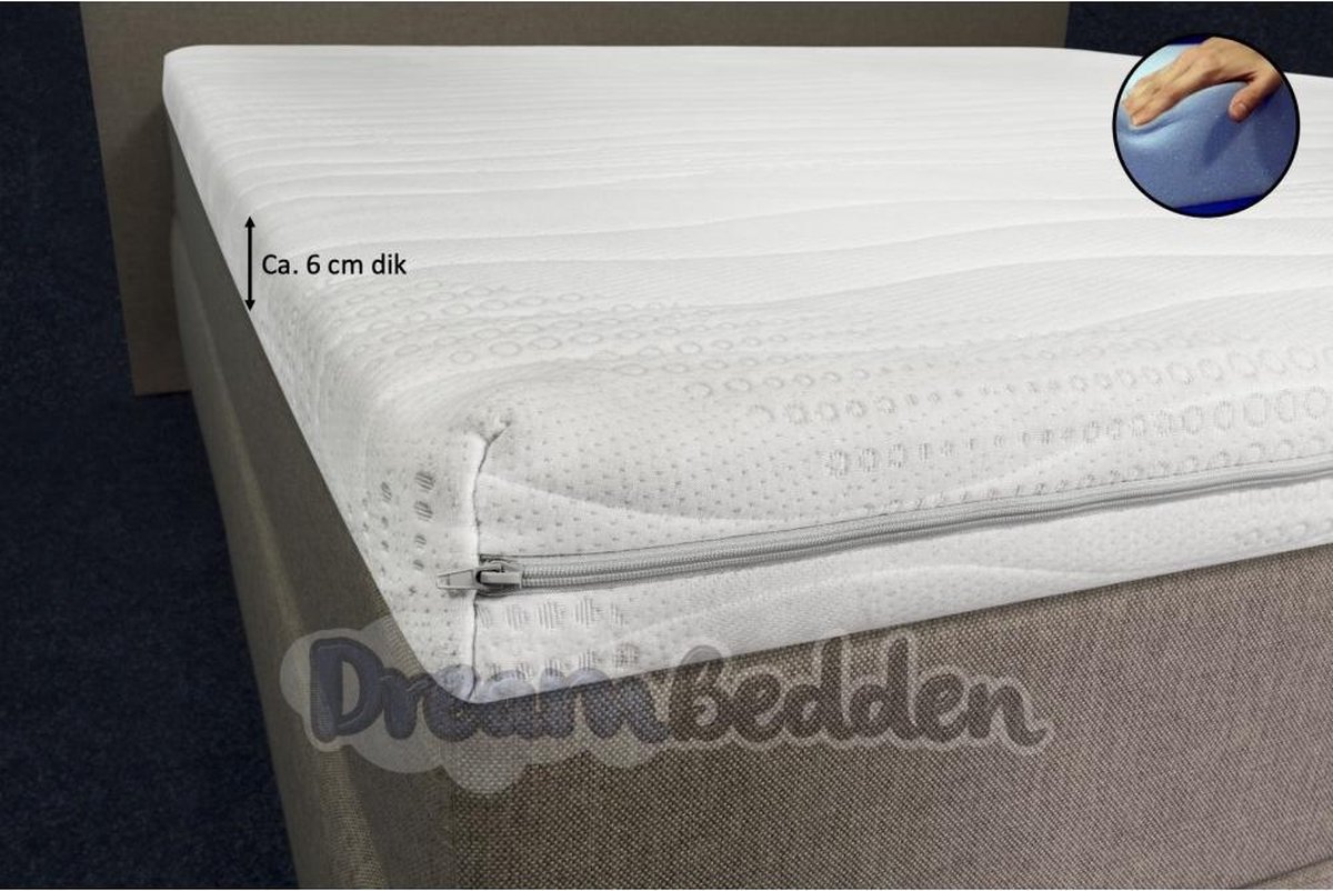 Topper 120x200 Koudschuim HR45 6 cm Dik met Cool & Fresh hoes