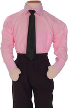 Kinderoverhemd lange mouw roze-182/188