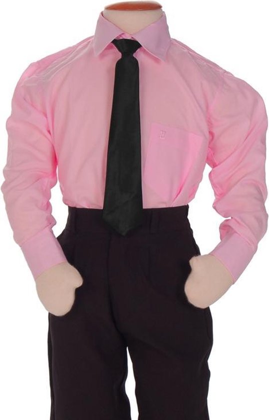 Kinderoverhemd lange mouw roze-182/188 | bol.com