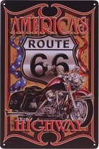 Metalen plaatje - America's Highway Route 66