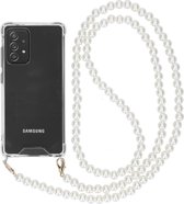 iMoshion Backcover met koord hoesje - Parels Samsung Galaxy A72 hoesje - Transparant