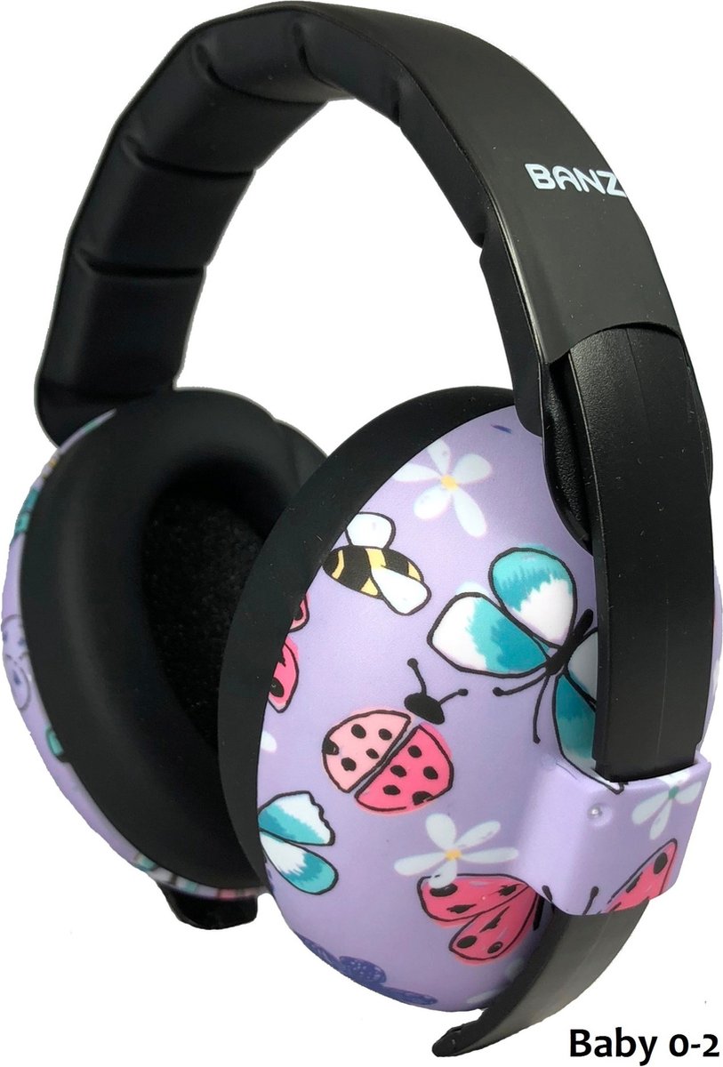 Banz - Geluidsreducerende oorbeschermers voor kinderen - Hear no Blare - Vlinders - maat Onesize (0-2yrs)