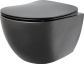 Bewonen Alento hangtoilet Rimless mat zwart - met Softclose zitting