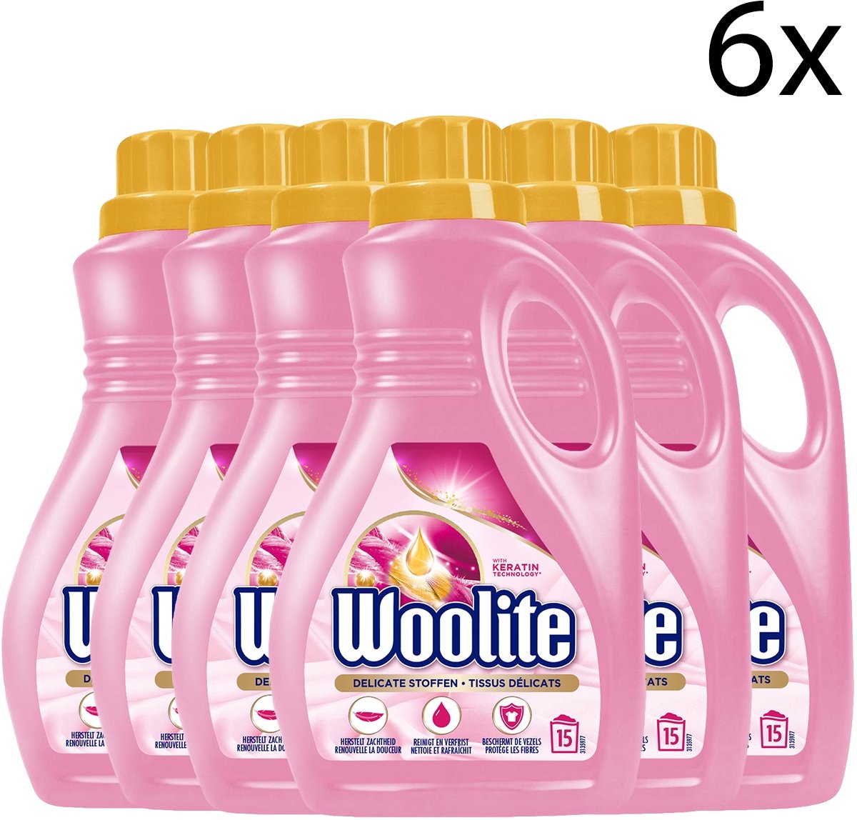 Woolite Wol & Zijde Wasmiddel met Keratine - 0,9 L x6
