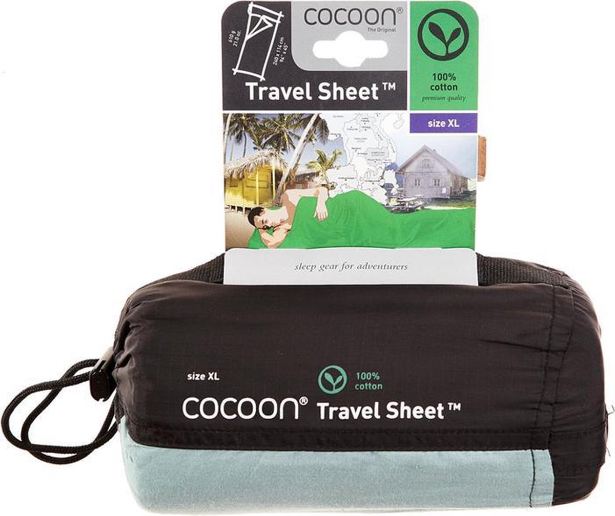 Cocoon TravelSheet XL - Lakenzak - Katoen - Cactus Blue