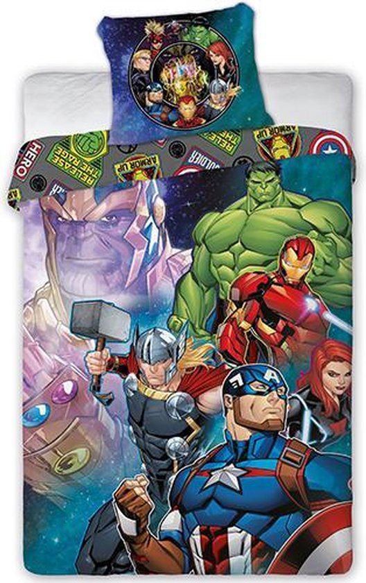 Marvel Avengers Dekbedovertrek True Heroes - Eenpersoons - 140 x 200 cm - Katoen