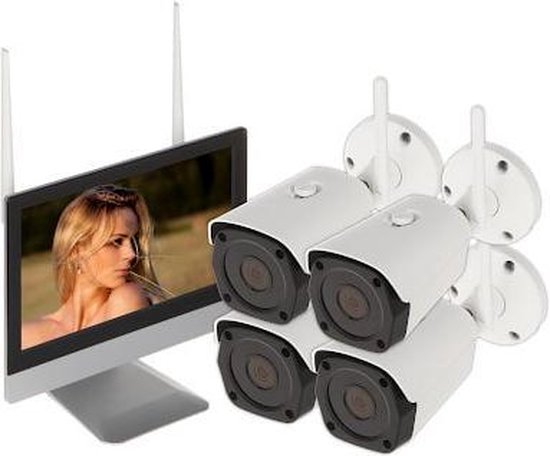 WL4 WIFI-KIT-M5B bewakingscamera set met 4x 5MP WiFi bullet camera's, WiFi  monitor met... | bol.com