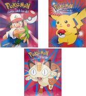 Pokemon Poster - Luxe Voordeelset - 3 Posters (50x40 cm) - Geplastificeerd - Pikachu - Kinderkamer - (Versie 3)