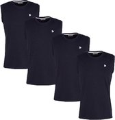 Donnay T-shirt zonder mouw - 4 Pack - Tanktop - Sportshirt - Heren - Maat 3XL - Donker blauw