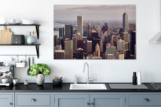 Ville de Chicago toile 120x80 cm - impression photo sur toile peinture Décoration murale salon / chambre à coucher) / Villes Peintures Toile