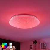Lucande - Slimme plafondlamp - RGB - met dimmer - 1licht - kunststof - H: 12 cm - wit - A+ - Inclusief lichtbron