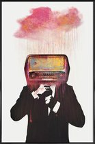 JUNIQE - Poster met kunststof lijst Radiohead -13x18 /Ivoor & Roze