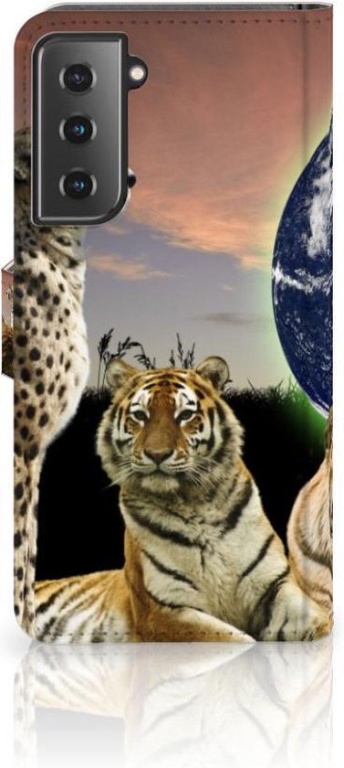 Portefeuille Samsung Galaxy S21 Téléphone Portable Couverture Standing pour Prédateurs