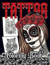 Tattoo Coloring Book for Adult: Over 100 Coloring Pages For Adult Relaxation and Stress Relieving With Beautiful Modern Tattoo Designs in Black Backgr