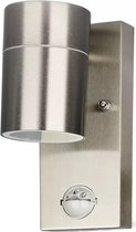 LED Tuinverlichting - Buitenlamp - Nicron Xinom - Wand - GU10 Fitting - 1-lichts - Rond - Mat Grijs - RVS