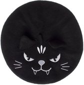 Sourpuss Evil Kitty Cat Baret Zwart