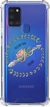 Telefoontas Samsung Galaxy A21s Smartphone hoesje met doorzichtige rand Boho Dreams