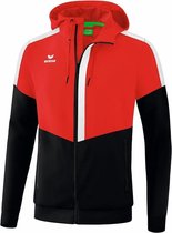 Erima Squad Tracktop Jack Met Capuchon Rood-Zwart-Wit Maat S