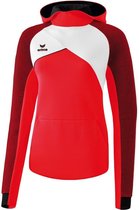 Erima Premium One 2.0 Sweatshirt met Capuchon Dames Rood-Wit-Zwart Maat 34