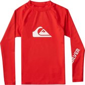 Quiksilver - UV-zwemshirt voor jongens - Longsleeve - All Time - Vuurrood - maat 104cm