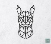 Laserfabrique Wanddecoratie - Geometrische Alpaca - Medium - Zwart - Geometrische dieren en vormen - Houten dieren - Muurdecoratie - Line art - Wall art