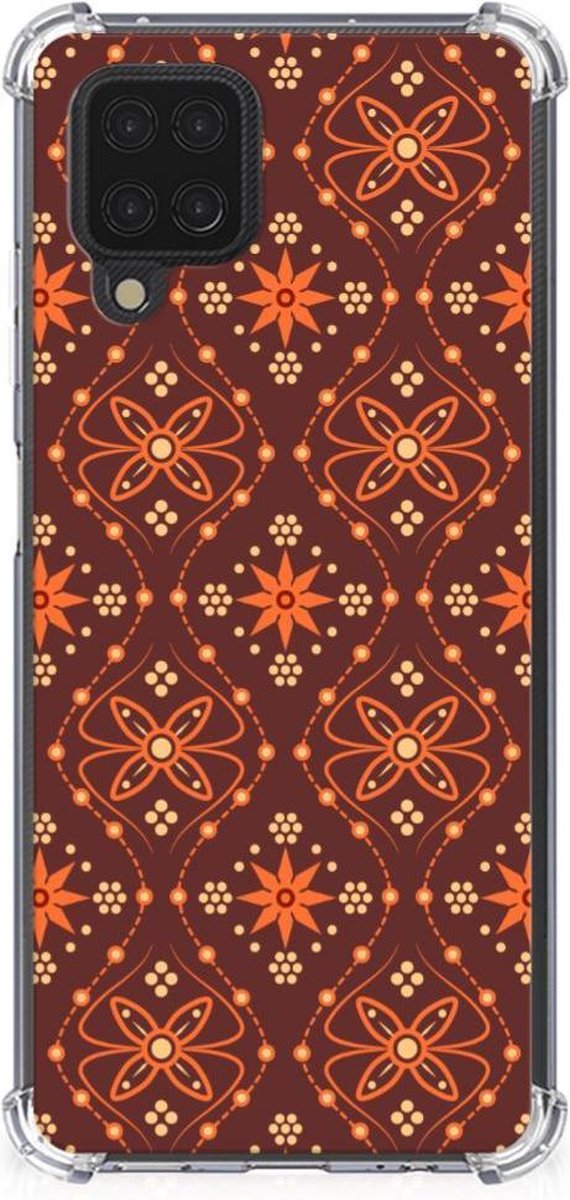 Samsung Galaxy A12 Doorzichtige Silicone Hoesje Batik Brown