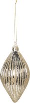 Clayre & Eef Kerstballen set (set v  4) 7*15 cm (set 4) Wit Glas Kerstboomversiering Kerstversiering