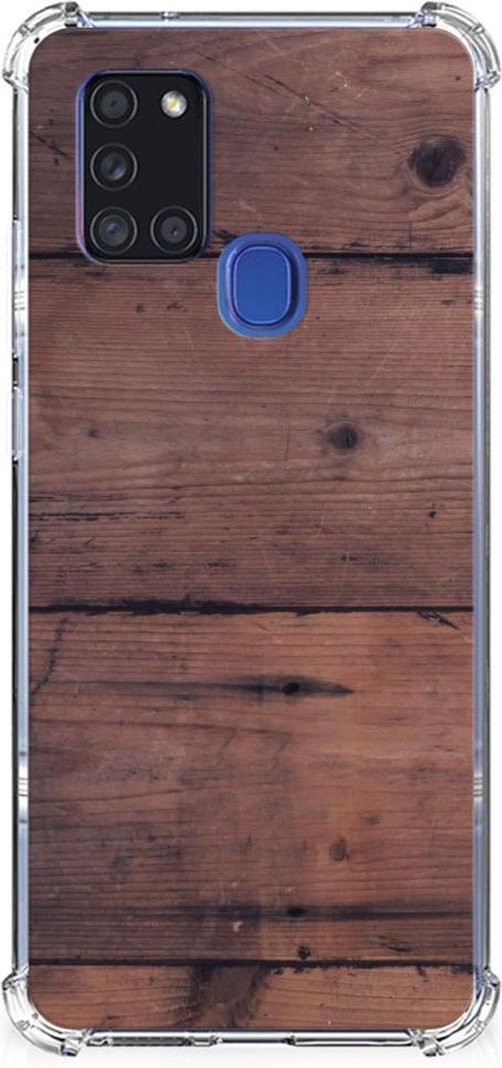 Samsung Galaxy A21s Stevig Telefoonhoesje Old Wood