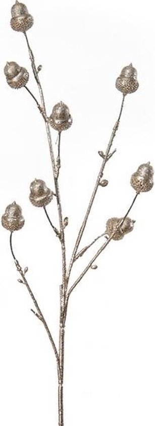Countryfield Lunaria Kunstbloem Tak - Goud Glitter - 40 Cm - Kunststof