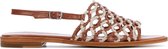 Allan K Vrouwen Leren  Sandalen / Damesschoenen Hope links - Cognac - Maat 38