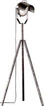 LED Vloerlamp - Trinon Kibo - E27 Fitting - 1-lichts - Rond - Antiek Zilver - Aluminium