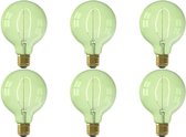 CALEX - LED Lamp 6 Pack - Nora Emerald G95 - E27 Fitting - Dimbaar - 4W - Warm Wit 2200K - Groen