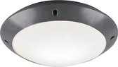 LED Plafondlamp - Trinon Camiro - Opbouw Rond - Waterdicht IP54 - E27 Fitting - Mat Zwart - Kunststof