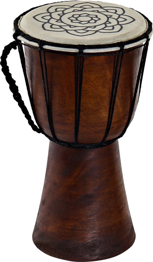 Bloody slecht Kwaadaardig Drum/trommel bruin met mandala print 18 x 30 cm - Bongo muziekinstrumenten  voor kinderen | bol.com