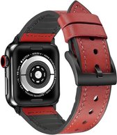 Geschikt voor Apple Watch bandje 42 / 44 / 45 / 49 mm - Series 1 2 3 4 5 6 7 8 SE Ultra - Smartwatch iWatch horloge band - 42mm 44mm 45mm 49mm - Fungus - Siliconen - Rood