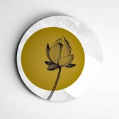 IDecorate - Schilderij - Marmer Looks Golden Flower - Zwart, Wit En Goud - 120 X 120 Cm