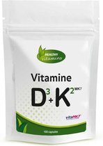 Vitamine D3 & Vitamine K2 MK-7 uit korstmos | 100 vegan capsules | vitaminesperpost.nl