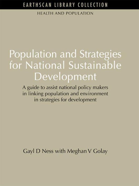 Population and Strategies for National Sustainable Developme ... - cover