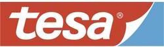 Logo van Tesa in rood en blauw.