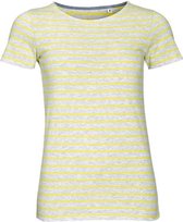 SOLS Dames/dames Miles Gestreept T-Shirt met korte mouwen (As/Lemon)