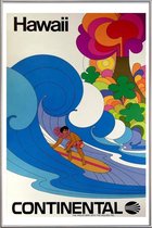 JUNIQE - Poster met kunststof lijst Vintage Hawaï -30x45 /Kleurrijk